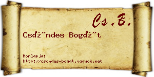 Csöndes Bogát névjegykártya
